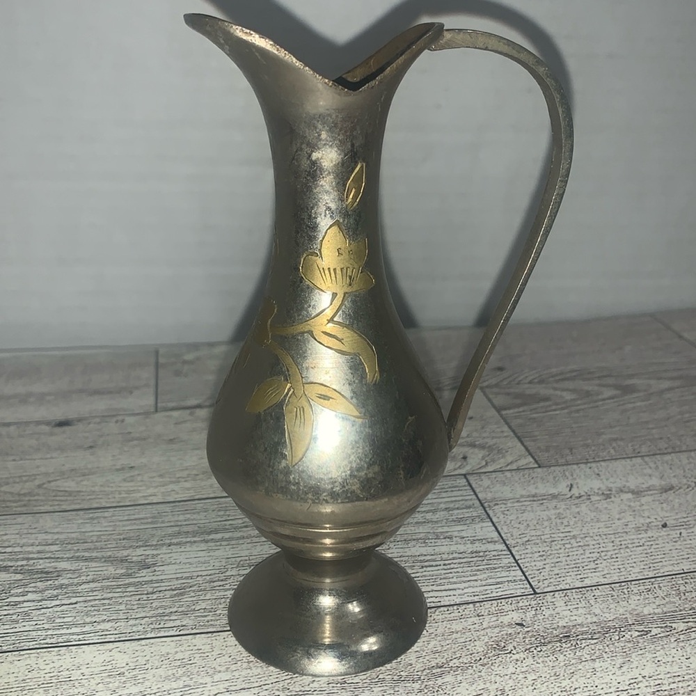 Vintage Hand Etched Mini Pitcher signed Arabia and numbered on bottom